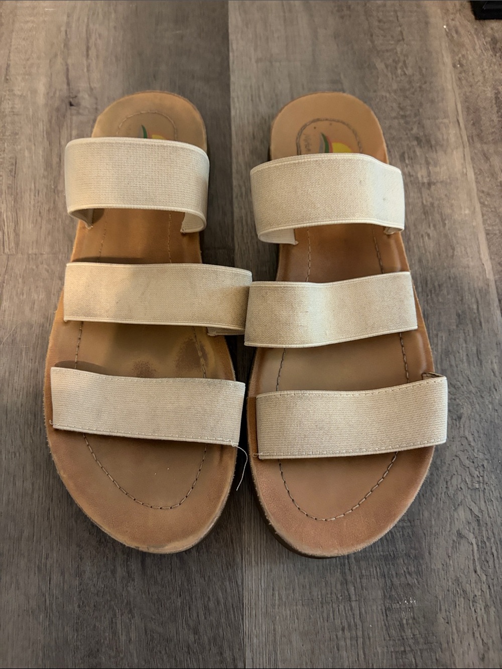 Neutral Beige Triple-Strap Women’s Slide Sandals